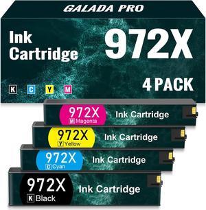 972X Ink Cartridges Remanufactured Ink Cartridge Replacement   972X 972A 972 with PageWide Pro MFP 377dw 477dw 452dw 577dw 552dw 352dw 452dn 477dn Printer(4 Value Pack)