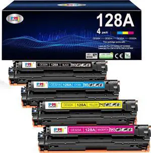 Replacement  128A Toner Cartridges 4 Pack Set Replacement  Pro Color CP1525n CP1525nw CM1415fnw CM1415fn Printer (Black,Cyan, Magenta, Yellow)