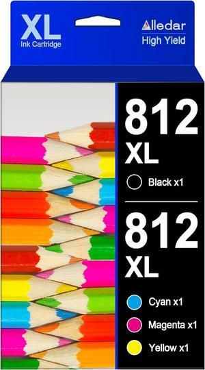812XL Ink Cartridges Combo Pack 4 [Upgrade Chips] Remanufactured for Epson 812 XL T812XL to use with Epson Workforce Pro WF-7840 WF-7820 WF-7310 EC-C7000 (Black Cyan Magenta Yellow)