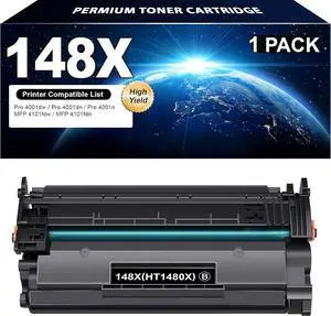Ennovor Tounker 148X Toner Cartridges Compatible for HP 148A 148X Black High Yield Toner Cartridge W1480X Replacement fot HP Laserjet Pro 4001dw 4001dn 4001n MFP 4101fdw 4101fdn Series Printers