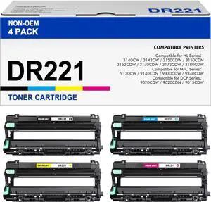 DR221 DR221CL Drum Unit Replacement Compatible for Brother DR221 CL DR-221CL Drum Sets Unit to use with HL-3140CW HL-3170CDW HL-3180CDW MFC-9130CW MFC-9330CDW (4 Pack BCYM)