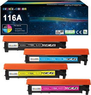 116A Toner Cartridge Set Replacement  116A W2060A W2061A W2062A W2063A  Color Laserjet Pro 150A 150nw 178nw 178nwg 179fnw 179fwg Printer Toner (Black,Cyan, Magenta, Yellow 4 Pack)
