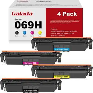 Ennovor Galada 069H Toner Cartridge Set High Capacity Remanufactured Replacement for Canon 069H 069 for imageCLASS MF753Cdw MF751Cdw LBP674Cdw Printer (4-Pack)