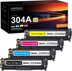 304A CC530A CC531A CC532A CC533A Toner Cartridge Set BK,C,M,Y Replacement  304A Toner Color CM2320n CM2320fxi CM2320nf MFP, CP2025 CP2025n CP2025x CP2025dn Printer Ink 4-Pack