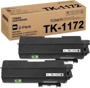 Ennovor TK1172 TK-1172 Black Toner Cartridge: 2-Pack TK1172 Toner Cartridge (7500 Pages/Pack) Replacement for Kyocera TK-1172 for ECOSYS M2040dn / M2540dw / M2640idw Printers, (1T02Y80UX0)