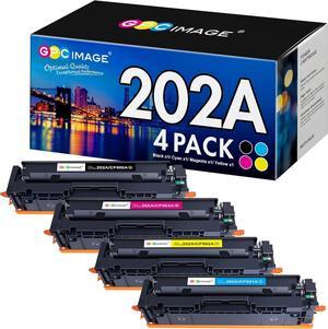 GPC Image Compatible Toner Cartridge Replacement  202A CF500A 202X to use with HP Color Pro MFP M281fdw M281cdw M254dw M281fdn M254 M281 Toner Printer (Black Cyan Yellow Magenta, 4-Pack)