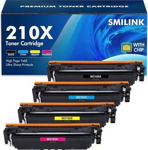 210X Toner Cartridges 4 Pack: Compatible  210X 210 Work  Color MFP 4301fdw 4301fdn Pro 4201dw 4201dn Series Printer High Yield W2100X W2100A 210A Ink | Black Cyan Yellow Magenta with Chip