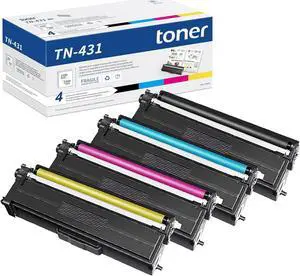 TN431 TN-431 Toner Cartridge TN431 BK/C/M/Y Toner (4 Pack) Replacement for Brother TN431BK TN431C TN431M TN431Y Toner Cartridge for HL-L8260CDW HL-L8360CDW HL-L9310CDWTT MFC-L8610CDW Printer Toner
