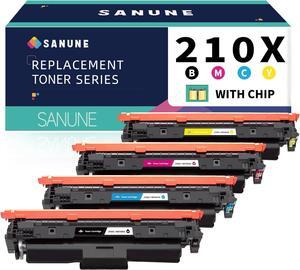 210X (with Chip) High Yield Toner Cartridge Replacement  210 X 210A W2100X Toner Cartridges 4 Pack, Compatible with HP Color Laser Jet MFP 4301dw 4301fdn 4301fdw 4201dw 4201dn Printer Ink