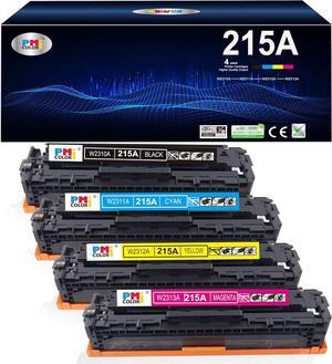 215A Toner Cartridges 4 Pack: (with Chip) Compatible  215A W2310A W2311A W2312A W2313A for Color Pro M182nw M183fw M182 M183 M155 Series Printer Ink (Black Cyan Yellow Magenta)
