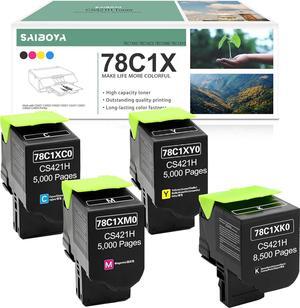 78C1X Compatible High Yield Toner Cartridge CS421H Replacement for Lexmark CS421 CX421 CS421dn CX421adn CS521dn CX622ade CS622de CX625ade CX625adhe CX522ade Printer