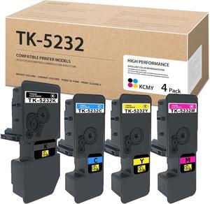 TK-5232 TK5232 Toner Cartridge Set (4Pack, 1BK/1C/1M/1Y)- Compatible 1T02R690US0 1T02R69CUS0 1T02R69BUS0 1T02R69AUS0 Toner Replacement for Kyocera ECOSYS P5021cdn P5021cdw M5521cdw Printer