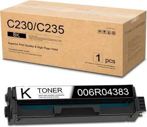 C230/C235 Black Toner Cartridge 1-Pack: 006R04383 Toner Cartridge Replacement for Xerox C230 Color C235 Multifunction Printer