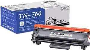 Ennovor High Yield TN760 Toner Cartridge Compatible 1 Pack TN-760 Black Replacement for Brother TN760 TN-760 DCP-L2550DW MFC-L2710DW L2750DW L2750DWXL HL-L2350DW L2370DW L2390DW L2395DW Printer