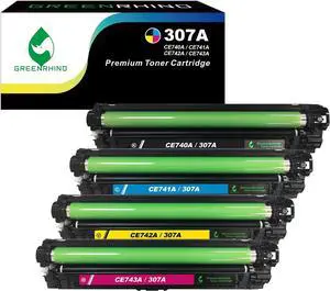 Remanufactured Toner Cartridge Replacement  307A CE740A CE741A CE742A CE743A HP Color Laserjet CP5200 CP5220 CP5225 CP5225dn CP5225n (1 Black, 1 Cyan, 1 Magenta, 1 Yellow, 4-Pack)