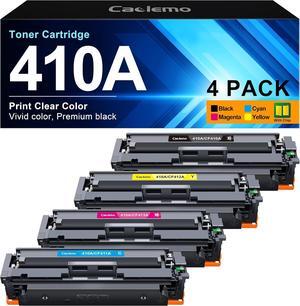 410A Toner Cartridges 4 Pack | Compatible Replacement  410A Toner Cartridges 410X Compatible with Color Laserje Pro MFP M477fnw Toner, M477fdw Toner, M452dn Toner, M477 M452 Series | CF410A
