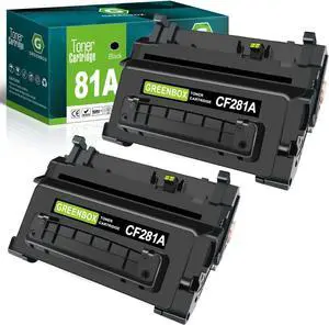 Ennovor GREENBOX CF281A Black Toner Cartridge High Yield Replacment for HP 81A Toner for Enterprise MFP M605 M604 M604N M604DN M605N M605DN M605X M606 M630h M630dn M630z Printer, 2-Pack, 10,500 Pages