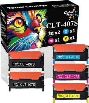 Ennovor Compatible Toner Cartridge Replacement for Samsung 407S CLP325 CLT407S CLT-407S CLT-K407S CLP-325 for CLP-320 CLP-320N CLP-321N CLP-325W CLX 3180 3185N 3185FW Printer (2BK,1C,1M,1Y,5-Pack)