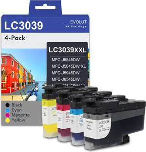 Compatible Ink Cartridge Replacement for Brother LC3039, Cyan, Magenta, Yellow, Black, 4 Pack
