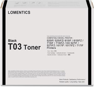 T03 Black Toner Cartridge(1-Pack) - Loment Compatible T03 2725C001AA Toner Cartridge Replacement for T03 525iF 525iFZ 615iF 615iFZ 715iF 715iFZ DX 527iF 527iFZ 617iF 617iFZ 717iF Printer