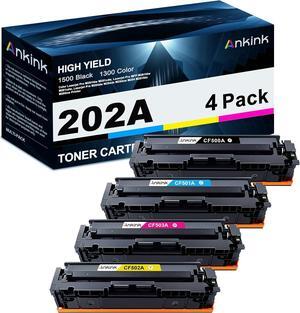 Ankink Compatible Toner Cartridges Replacement  202A CF500A (Black Cyan Yellow Magenta, 4-Pack) to Use with Color Laserjet Pro MFP M281fdw M281cdw M281fdn M254dw M254nw M254dn M254 M281 Printer