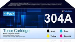 304A Toner Cartridges 4 Pack Replacement  304A CC530A CC531A CC532A CC533A Works with Color Laserj CP2025n, CP2025dn; Color CM2320n MFP, CM2320nf MFP Printers (Black,Cyan, Magenta, Yellow)