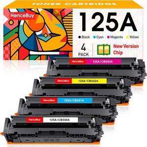 Compatible 125A Toner Cartridge Replacement  125A CB540A CB541A CB542A CB543A Use with HP Color CP1215 CP1515n CP1518ni CM1312 CM1312nfi Printer (Black Cyan Magenta Yellow, 4-Pack)