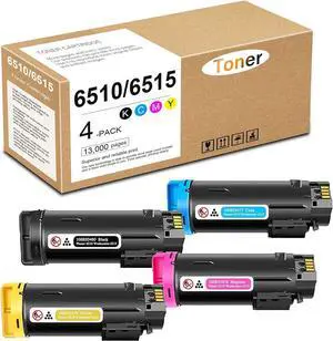 Ennovor Workcentre 6515/ Phaser 6510 High Capacity Toner Cartridge 106R03480 106R03477 106R03478 106R03479 Replacement for Xerox Phaser 6510/ Workcentre 6515 Printer Ink.(1BK/1C/1Y/1M)