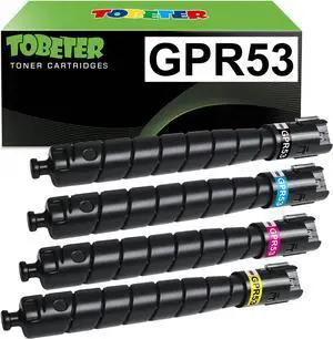 ToBeter GPR-53 GPR53 Toner Cartridge 4PK Bundle Replacement for Canon GPR53 Toner for ImageRUNNER Advance C3325i C3520i C3525i C3530i C3725i C3826i C3830i C3835i DX C3730i Printer Toner, GPR 53 KCMY