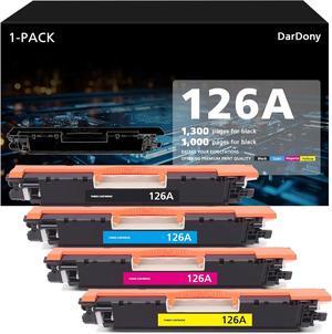 126A Black Cyan Magenta Yellow High Yield Toner Cartridge Replacement for CE310A CE311A CE312A CE313A compatible with HP Pro MFP M175 M175nw M275 M275NW CP1025 CP1025nw Printer (4-Pack)