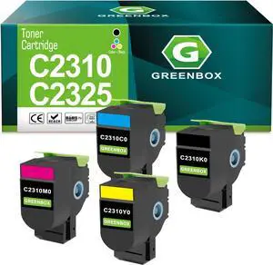 Ennovor GREENBOX Remanufactured C2310 C2325 Toner C2310K0 C2310C0 C2310M0 C2310Y0 Toner Cartridge Compatible for Lexmark C2325 C2425 C2535 MC2325 MC2425 MC2535 MC2640 Series Printer Ink