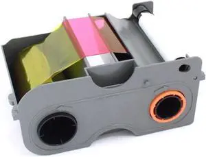 DTC1250 YMCKO Ribbon Cartridge w/Cleaning Roller | Genuine Fargo 45000 Ribbon | Prints Durable Vibrant Full Color Images, Text and Barcodes On PVC ID Cards | Rated To Last Up To 250 Prints