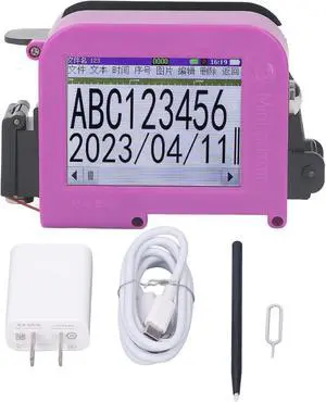 Ejoyous Portable Inkjet Printer Handheld Coding Machine Portable Inkjet Coder with LED Touch Screen 1200mAh Battery for Logo Date Label on Various Surfaces (US Plug)