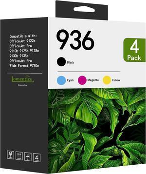 936 Ink Cartridges 4-Pack (Black Cyan Magenta Yellow) Compatible 936 Ink Cartridges Replacement  936 Ink Work with OfficeJet Pro 9110b 9128 9130b 9125e 9135e 9122e 9730e Printers