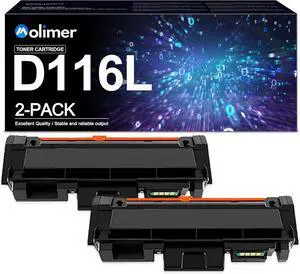 Ennovor MLT-D116L Black Toner Cartridge Replacement for Samsung MLT-D116L D116L Toner for M2625D M2675FN M2676N M2676FH M2875FW M2875FD M2625 Printer (2-Pack)