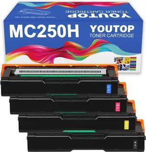 Ennovor 4PK M C250H MC250H Toner Cartridge (408336 408337 408338 408339) Replacement for Ricoh M C250FW M C250FWB M C251FW P C301W P C311W Printer