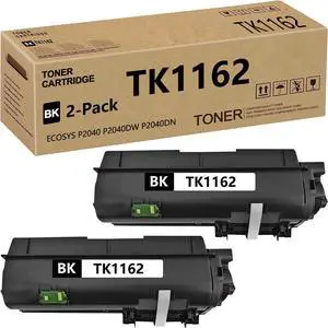 Ennovor TK 1162 TK1162 Toner Cartridge Replacement for Kyocera TK1162 TK-1162 for ECOSYS P2040 P2040DW P2040DN Printers 7,200 Pages 2 Pack