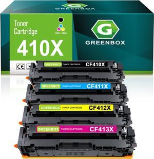 GREENBOX Compatible CF410X Toner Cartridge Replacement  410X 410A CF410X CF411X CF412X CF413X for Color Laserjet Pro M452dn M452dw M452nw MFP M377dw M477fnw M477fdn M477fdw Printer (4 Pack)