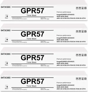 Ennovor GPR-57 Black Toner Cartridge Replacement for Canon GPR57 0473C003 Toner Cartridge for imageRunner Advance 4525i 4535i 4545i 4551i DX 4725i DX 4735i DX 4745i DX 4751i Printer, 4 Pack