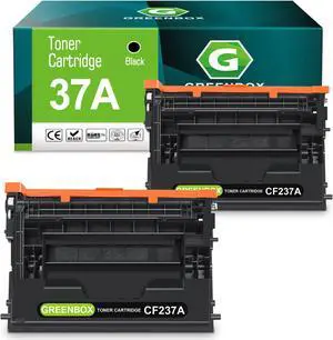 GREENBOX Compatible CF237A Toner Cartridge Replacement  37A CF237A 37X CF237X  Enterprise M607 M608 M607n M607dn M608dn M609 MFP M631 M632 M633 Printer (11,000 Pages, 2 Black)