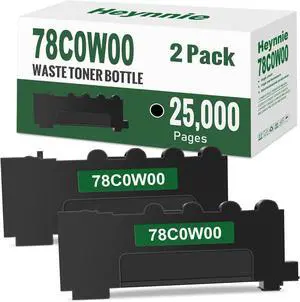 78C0W00 Waste Toner Bottle Replacement for Lexmark 78C0W00 for C2325 C2425 C2535 CX421 CX522 CX622 CX625 MC2325 MC2425 MC2535 MC2640 (2 Black)