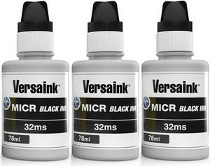 VersaInk-Nano 32 MS MICR Black Ink MICR Black Ink Cartridges for Check Printing - 78ml Bottle 3 Pack - Compatible with HP 32 Black