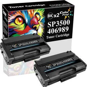 Ennovor Compatible Toner Cartridge Replacement for Ricoh SP3500N SP3500 Aficio SP-3500 SP3500XA SP3500DN SP3500SF SP3510 SP3510DN SP3510SF SP 3500N 3500 3500SF 406989 Laser Printer (2-Pack,Black)