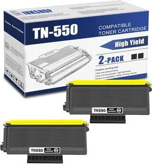 Ennovor TN550 Compatible TN-550 Black Toner Cartridge Replacement for Brother TN-550 HL-5240 HL-5250DN MFC-8370 MFC-8460N DCP-8060Toner (2 Pack)