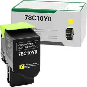 Ennovor 78C10Y0 Yellow Remanufactured Toner Cartridge Replacement for Lexmark CS521 CS622de CS421 CX622 CX522 CX421 CS521dn CS421dn CX421adn CX625ade Printer 1400 Pages