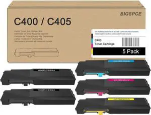 VersaLink C400/C405 Extra High Capacity Toner Cartridges (5 Pack, 2BK/1C/1M/1Y) - 106R03524 106R03526 106R03527 106R03525 Toner Cartridge Replacement for Xerox VersaLink C400 C400D C405 Printer