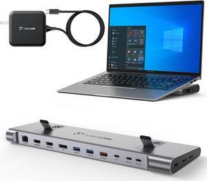USB-C Docking Station Triple/Dual 4K Monitor, Laptop Docking Station Stand with 100W Gan III Power Supply, 2.5Gbps Ethernet, 2 HDMI&DP (Single 8K/4K@120Hz), 6 USB Ports, for /Hp/