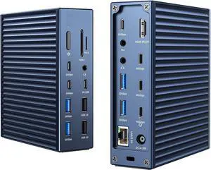 ACASIS Thunderbolt 4 Dock - 21 Ports,MacBook Pro Docking Station Dual Monitor, 8K60Hz HDMI, 2.5 GbE Ethernet, SD/TF 4.0, 10Gbps 7*USB C/A, 3.5mm Audio, 40Gbps Dock for Mac//HP/Lenovo/ThinkPad
