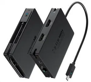 Cable Matters 8-in-1 Portable 40Gbps Dual HDMI USB4 Hub, USB 4 Dock with 2X 4K@60Hz or 1x 4K@120Hz / 8K@30Hz, 100W PD, Gigabit Ethernet, Compatible with Thunderbolt 4 (*macOS's Display Limitation)