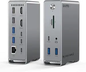 MacBook Pro Docking Station, 14-in-2 Dual USB C Docking Station Dual Monitor for MacBook Pro (Not M1) with Dual 4K HDMI 60Hz, 10Gbps USB A/C,3 USB 3.0,2USB 2.0 RJ45, Audio, SD/TF Slots, 100W PD